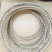 2*0,75 мм винтажные скрученные электрические проводы бежевый текстильный кабель старинная лампа Эдисона шнур плетеный Ретро подвесной светильник провод 10 м