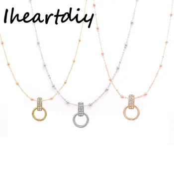 

Top Fashion Spring Clasp Dangle with 80cm Ball Bead Chain Necklace fit My Moneda Coin Holder Locket Pendant 10pcs/lot