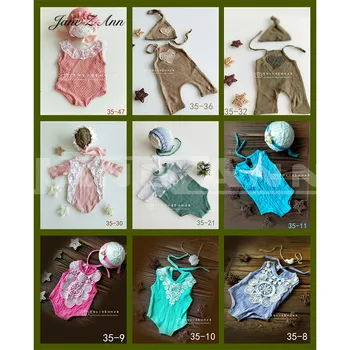 

Jane Z Ann Baby Newborn Photography Props Cloth Lace Long Pant+ Headband/hat Costume Infant Baby Outfits Newborn Photo Props