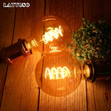 Bombilla Retro Edison LATTUSO E27 220V 4W espiral suave bombilla de filamento LED G80 G95 G125 ampolla lámpara Vintage