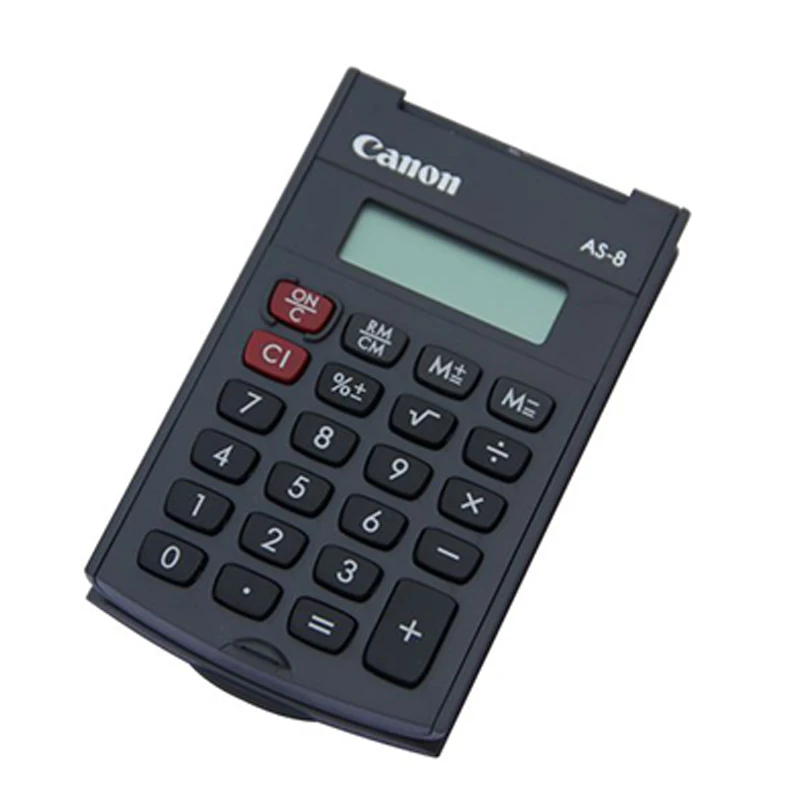 1pcs Canon AS-8 Rotating Hard Cover Calculator Mini Portable Daily Travel Office Computer