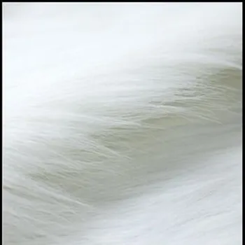 

White shaggy faux fur 7cm long hair pile upholstery custom fabric 50cmx160cm