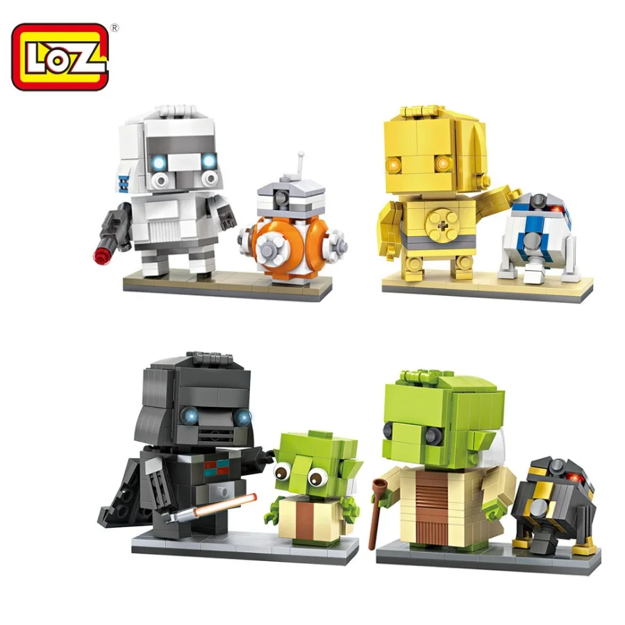 

LOZ Mini Blocks Star wa Yoda Small size DIY Building Toys R2 d2 Auction Model Toys Juguetes Boy Gifts Kids Toy 1501-1504