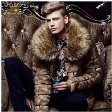 S/3Xl мужские зимние осенние куртки из искусственного меха, Повседневная Верхняя одежда с меховым воротником, мужские пальто размера плюс, мужская одежда из искусственного меха K539