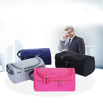 Large Capacity Unisex Travel Cosmetic Bag Zipper Polyester Toiletry Makeup Case handbag Organizer Hanging Wash Bag Drop Shipping hanging travel cosmetic bag women zipper make up bag polyester high capacity makeup case handbag organizer storage wash bath bag