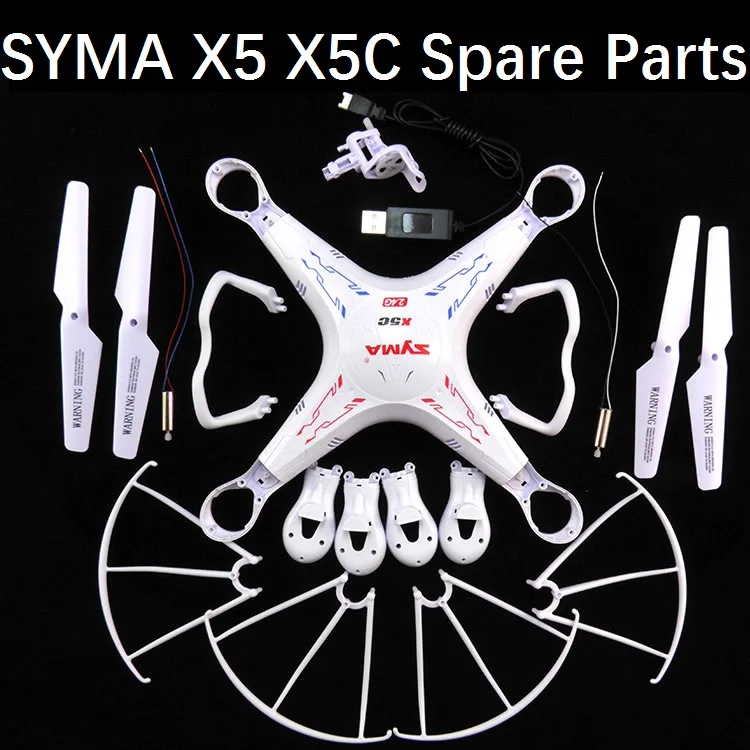 

SYMA X5C X5 Spare Guard Circle Protecting Frame Ring Gear Motor USB Cable Body Frame Part For RC Quadcopter Drone Spare Parts