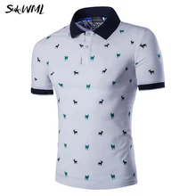 SUKIWML Мужская рубашка поло Новинка хлопковые рубашки-поло Para Hombre с короткими рукавами летняя вышитая Мужская брендовая Роскошная рубашка поло