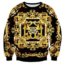 Golden Palace Flowers 3D Print Sweatshirts Men Hip Hop Streetwear Hoodies Boys Hipster Black Coat Clothes Mans Fashion Tops 5XL
