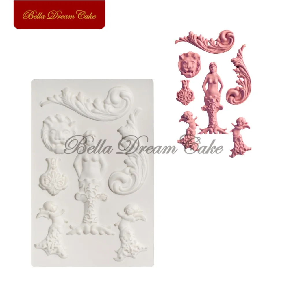 

Angel Emboss Silicone Mold Flower Fondant Sugarcraft Molds Cake Decorating Tools Chocolate Gumpaste Mould Christmas Bakeware