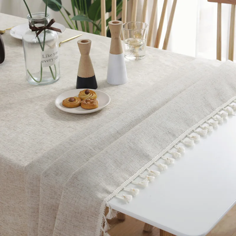 Solid Color Table Cloth Rectangular Tablecloth Dining Table Cover Decortive Tablecloth with Tassel Party Banquet Table Cloth Solid Color Table Cloth Rectangular Tablecloth Dining Table Cover Decortive Tablecloth with Tassel Party Banquet Table Cloth