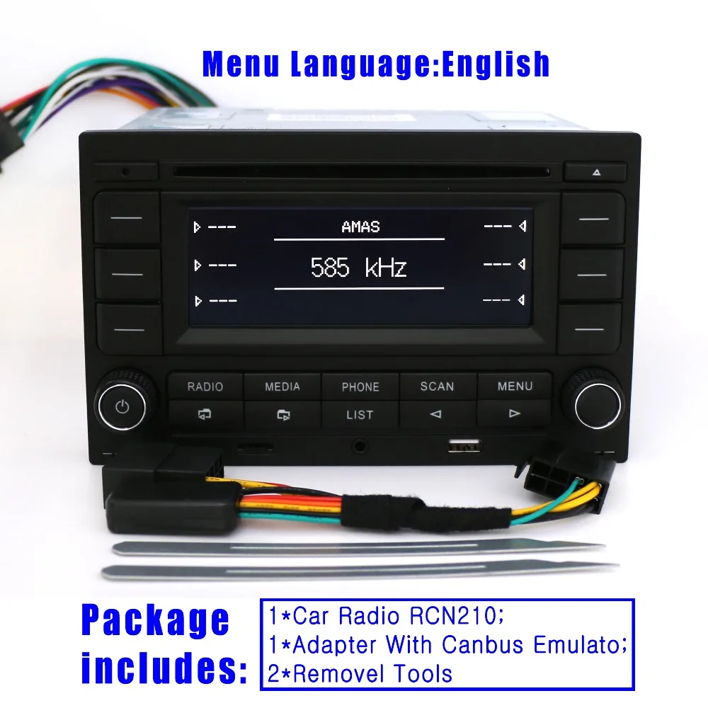 LEMON SHARK Автомагнитола RCN210 CD-плеер USB MP3 AUX Bluetooth 9N 31G 035 185 для VW Golf Jetta MK4 Passat B5 Polo RCN 210