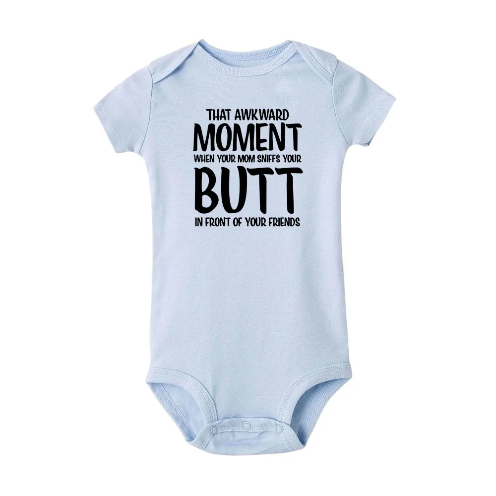 Awkward Moment Mom Smells Your Butt Cotton Baby Bodysuit One Piece