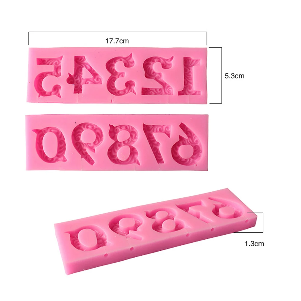 Алфавит Номер 0-9 3D силиконовая форма для торта Форма для леденца с отверстием для леденца инструмент для украшения торта