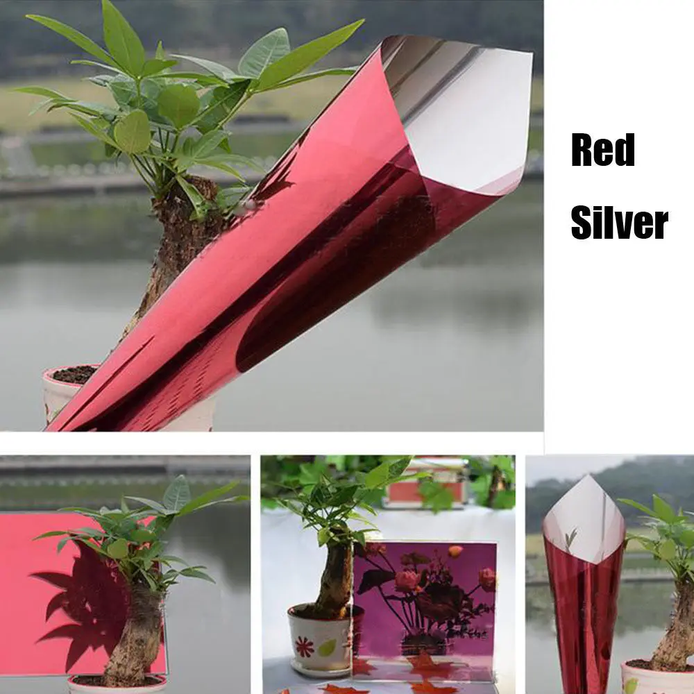 

Red silver Window Tint Film Sun Control Building Window Film Solar Protection Sun Reflective Film 152cmx2cm