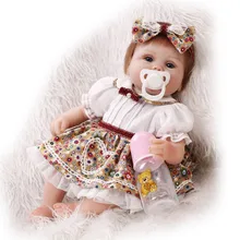 40cm Slicone reborn baby doll toy lifelike play house bedtime toys for kid girls brinquedos soft newborn babies collectable doll