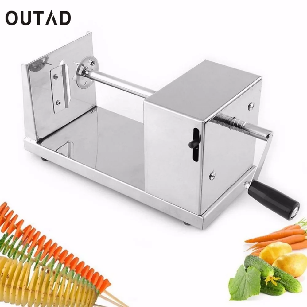 

1PCS Cooking Tools Stainless Steel Spiral Cutter Potato Slicer Manual Twisted Potato Cuttting Batata Machine For Home Restaurant