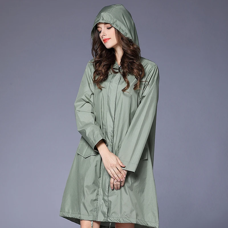 

Long Portable Stylish Raincoat Hooded Women Waterproof Ladies Sexy Rain Coat Outdoor Hiking Rain Poncho Kurtka Damska 50yc109