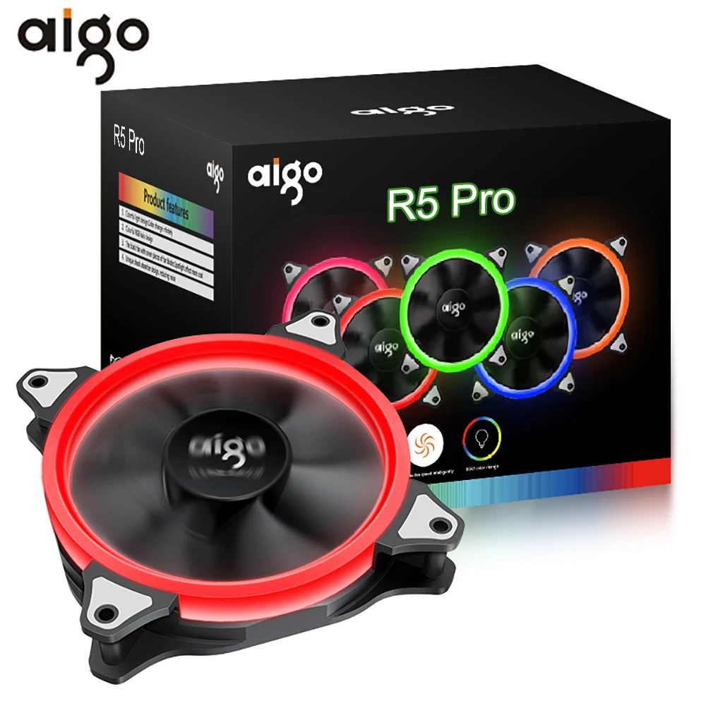 Aigo R3R5 Pro RGB вентилятор для ПК LED 120 мм корпус компьютера Охлаждающий радиатор
