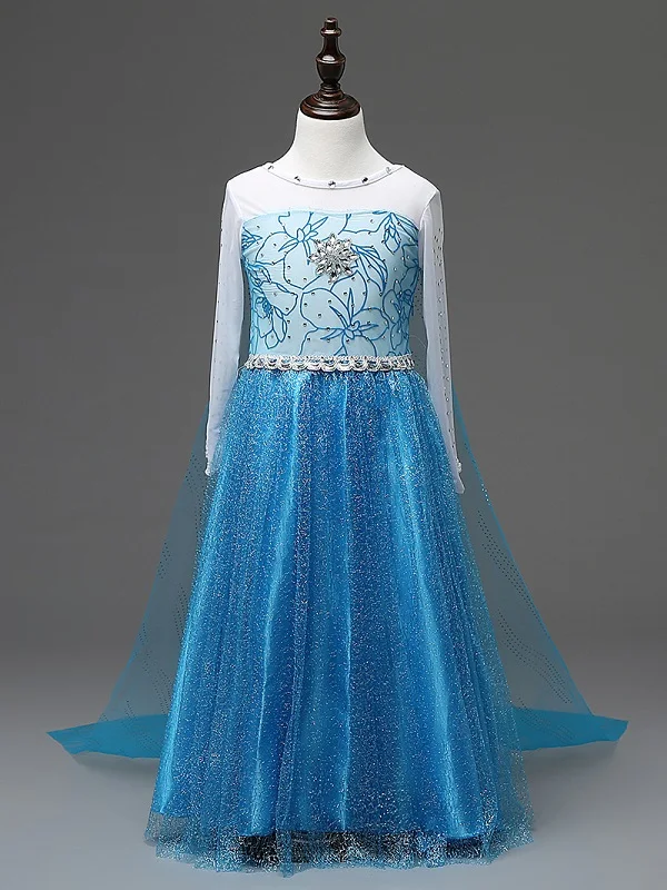3-12 Лет Девочки Платья Эльза Костюм Принцесса Девушка Vestidos Roupas Infantis Menina Детская Одежда косплей Рождество - Цвет: Blue