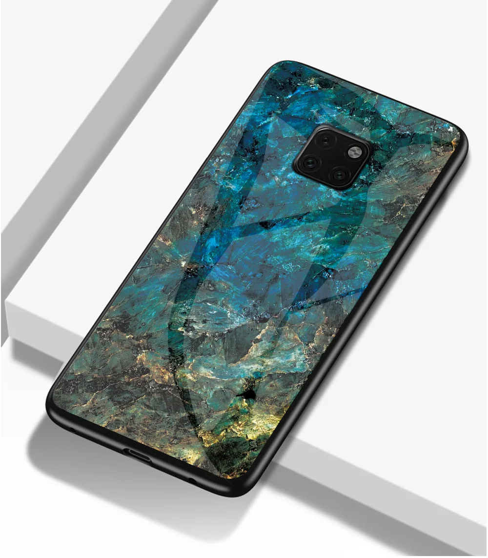 Для huawei mate 20 Pro Чехол класса люкс Мрамор зерна прочное защитное Стекло защитный чехол на заднюю панель для huawei mate 20 20pro Коврики 20