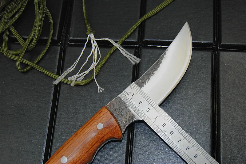Еверрич японский ручной ковки пружинная сталь honghua груша деревянная ручка прямой нож Открытый охотничий нож Коллекция Нож