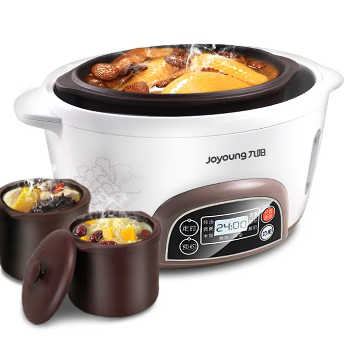

Electric Redware Liner Stewing Machine Automatic Porridge Soup Pot Electric Stew Seperated By Water Slow Cookers with 3 Liners