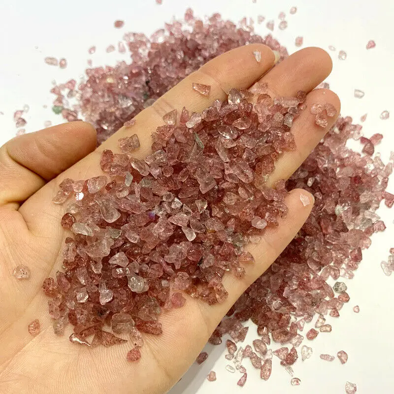 50 г мини натуральный клубничный кварцевый гравий кристаллический минерал