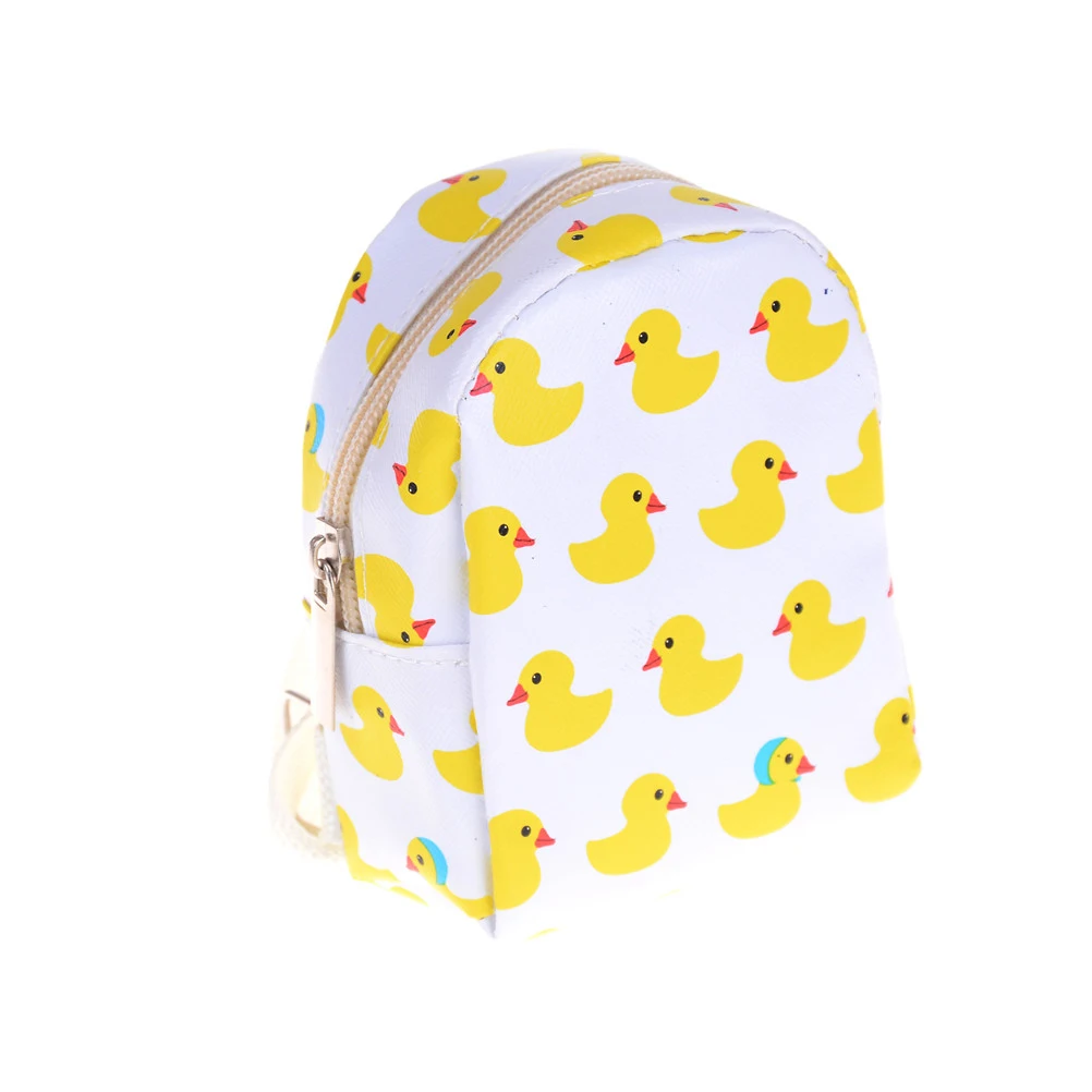 1pcs PU Cartoon Duck Print Backpack Doll Backpack For 18 Inch 16inch