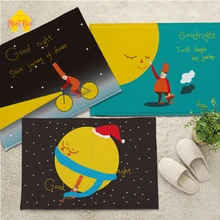 Удовлетворить хороший лунный свет печати двери, пол пены коврик для прихожей Гостиная Ванная комната Кухня противоскользящие детская комната бархат ковер ковер