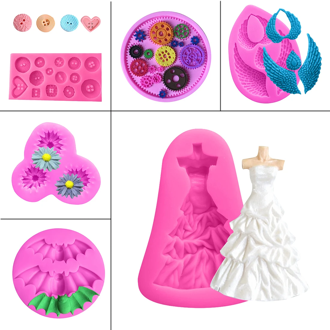 

1PC Fondant Moulds Silicone Cake Mold Chocolate Soap Stencils Kitchen Accessories Pastry Baking Tools Silicone Form