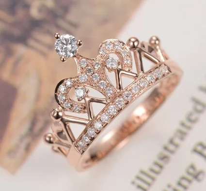 Royal Crown Queen Designer Brilliant Synthetic Diamond Ring For Royal Crown Queen Designer Brilliant Synthetic Diamond Ring For Engagement Anniversary Sterling Silver Gold Plated Distinctive In Rings From Jewelry