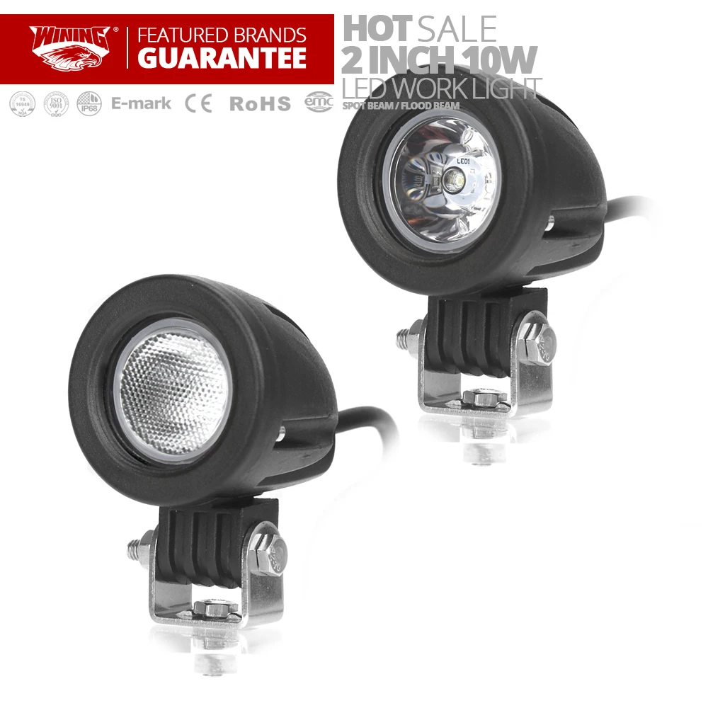 Freeshipping 2pcs 10W LED Work Light free pipe clamp 4X4 Bike lamp