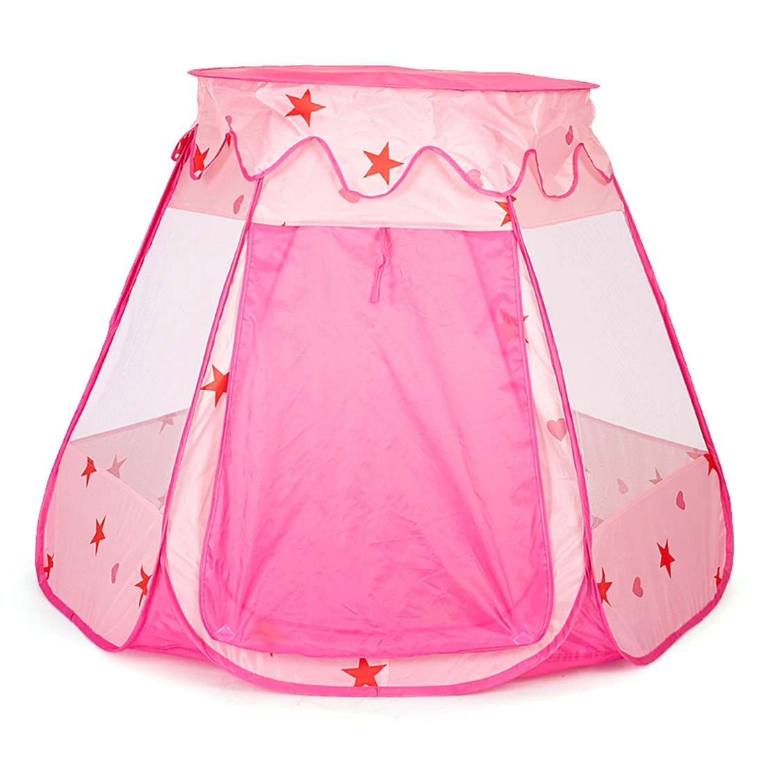 

Kids Play Tent Children Hexagon Pool Tent Ball Pool Game Room Tent with Cover for Indoor Outdoor - Pink