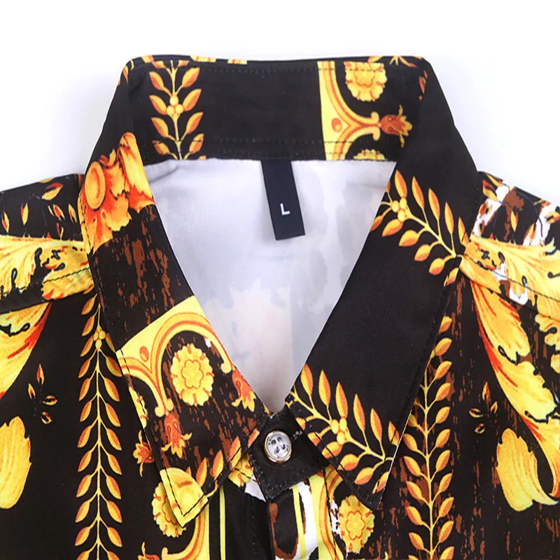 2019 New Hawaiian Mens Shirts Color Men Shirt Fashion Leisure Slim Fit Leopard print Shirts Youth 3