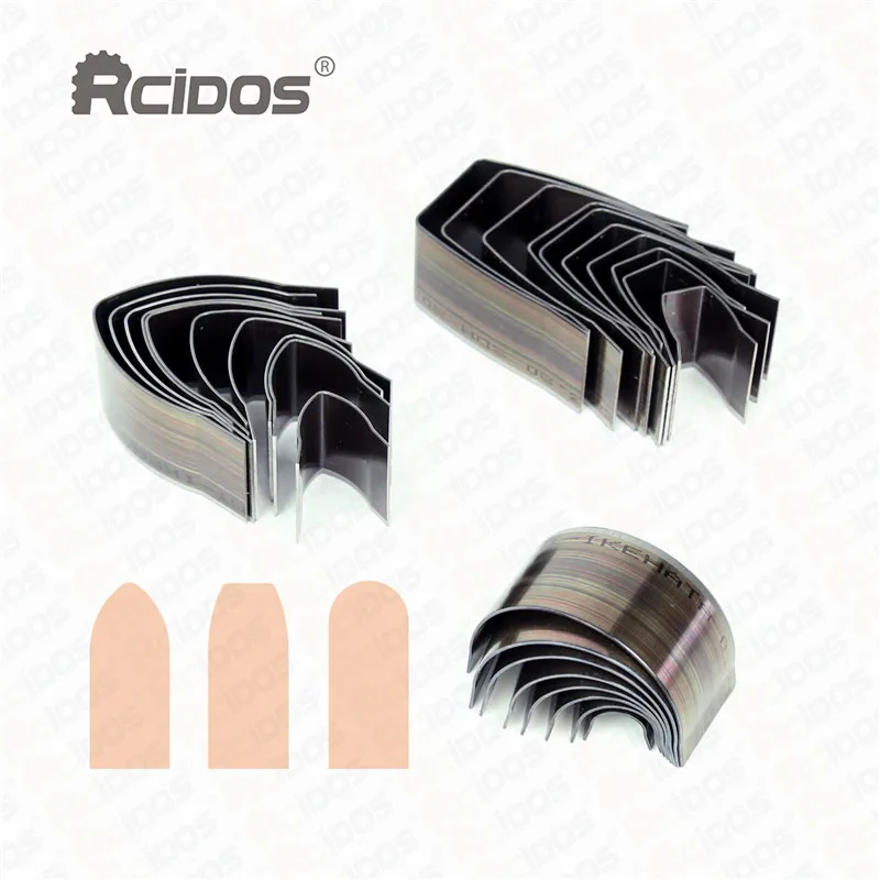 

RCIDOS DIY Handwork Leather Belt V Shape punch cutter,square leather end cutter,Japan Steel leather fillet 8/10pcs 15-40mm