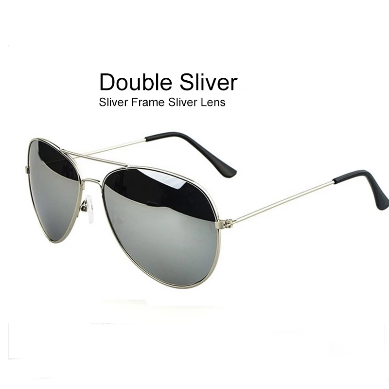 Классический Солнцезащитные очки для женщин Для мужчин зеркало очки пилота Защита от солнца Очки для Для женщин Брендовая Дизайнерская обувь Оттенки Óculos де золь - Цвет линз: DoubleSliver