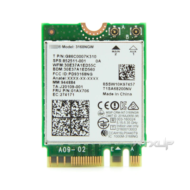 wireless adapter card for intel 3168ngw dual band wifi bluetooth 4 2