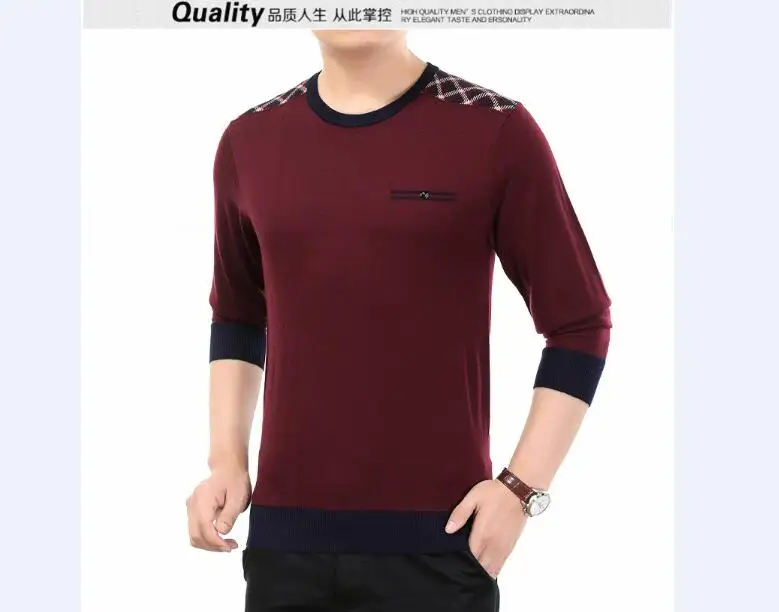 Новое поступление 2018 осень мужской клетчатый свитер джемпер пуловеры мужские с длинным рукавом модная полосатая вязаная рубашка с длинным