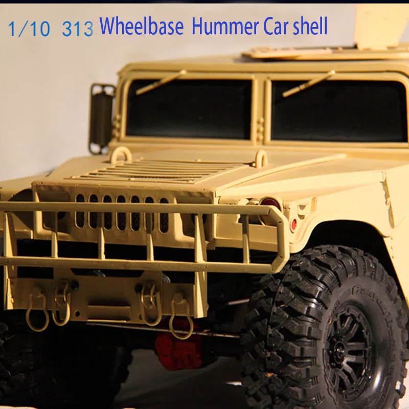 Новое высокое качество металлический Hummer 1/10 весы 313 мм Колесная база RC комплект кузова автомобиля Hummer оболочка для 1:10 осевой SCX10 D90