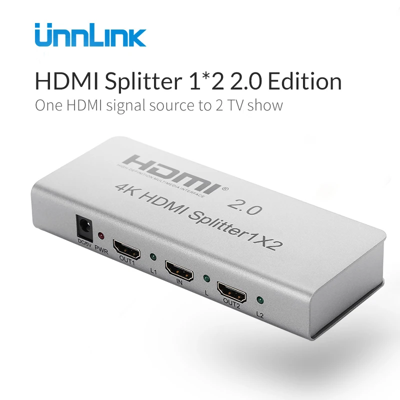 Unnlink HDMI Splitter 1*2 EDID Tech 40m transmission 2.0