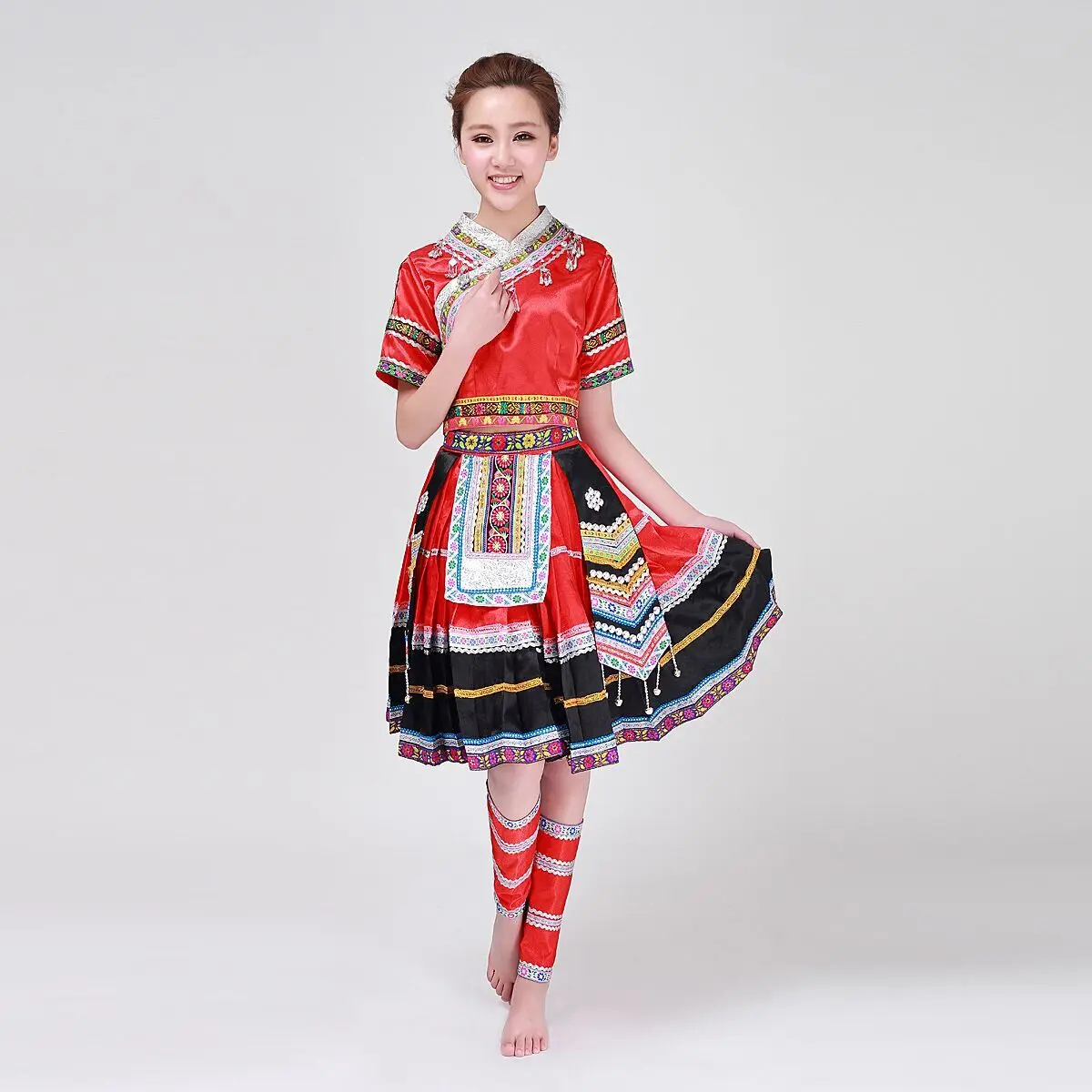 Одежда для танцев Miao, танцевальный костюм Hmong, плиссированная танцевальная юбка для женщин, одежда Hmong, Женский костюм для народных танцев, только одежда