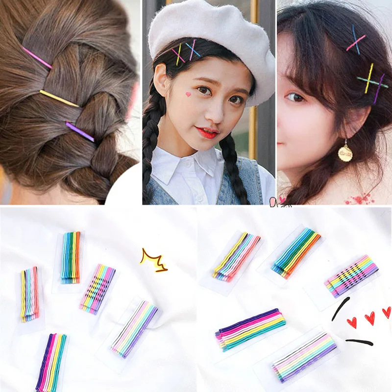 Korean Hair Pins Kpop Clip Colorful Bob Pin Hairclips Women Hairpin Hairpins Hairgrip Bobby Pin Hair Accessories - Hair -