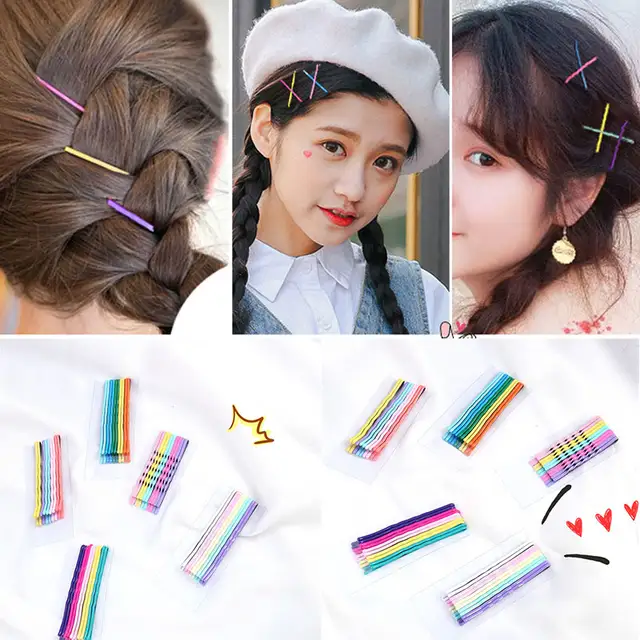 Korean Hair Pins Kpop Hair Clip Colorful Bob Pin Hairclips Women