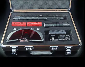 

High power Blue laser pointers 100W 1000000M 450nm Flashlight Burning match/dry wood/candle/black/cigarettes+glasses+gift box