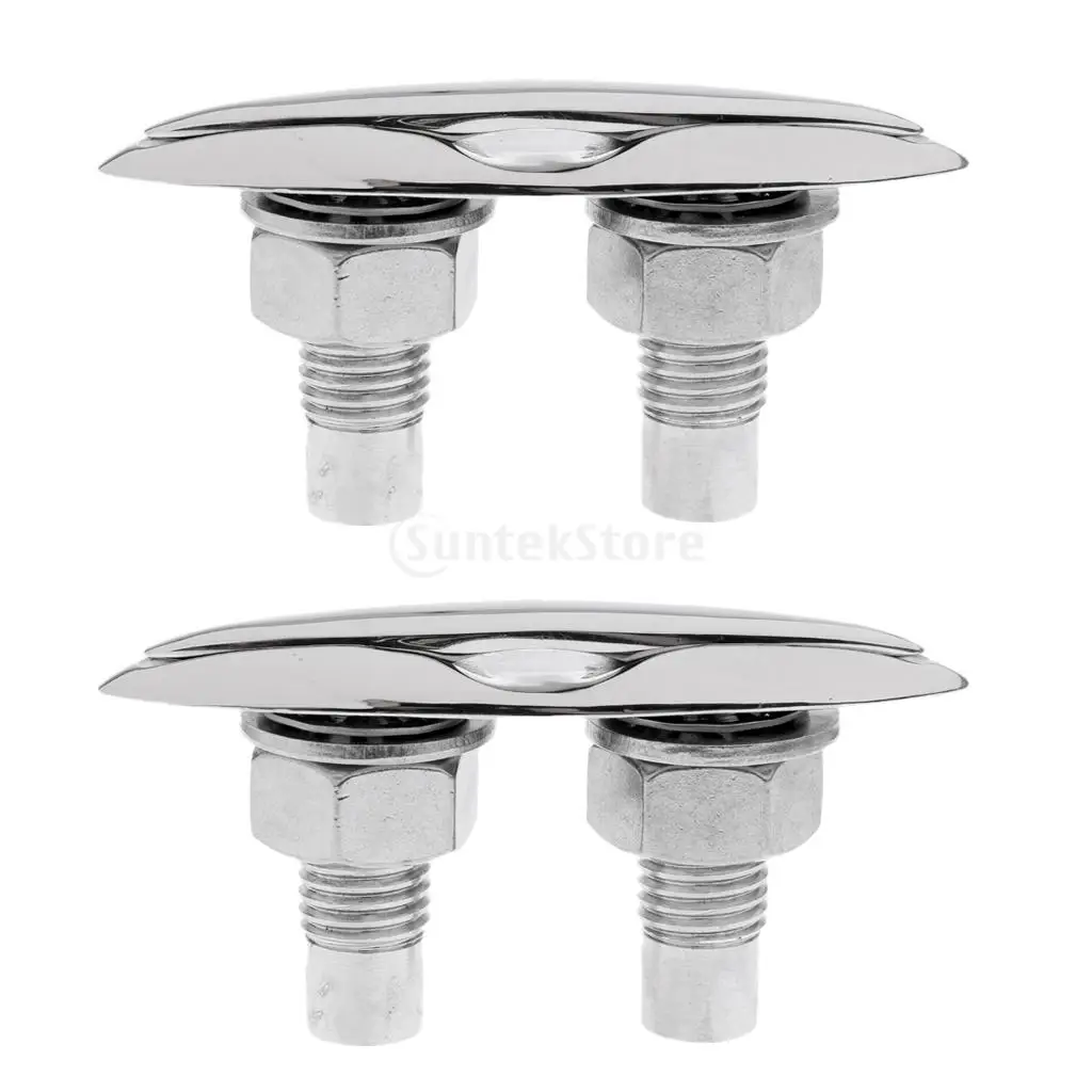 

2Pcs Marine Grade 316 Stainless Steel 5.7'' 145mm Pop Up / Pull Up Flush Mount Lift Cleat Boat Dock Anchoring Mooring