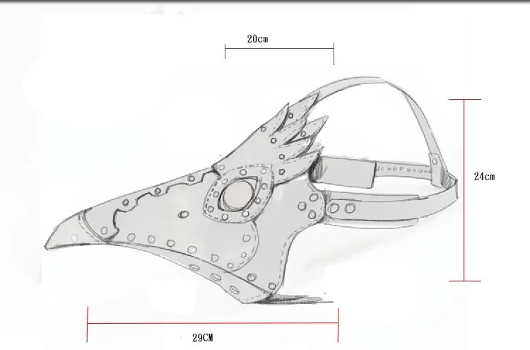plague doctor mask Beak Doctor Mask Long Nose Cosplay Fancy Mask rivet Gothic Retro Rock Leather Halloween beak Mask (5)