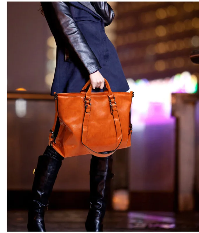 Brand Real Leather Large Capacity Handbags Casual Tote Women's Handbag Shoulder Bags For Women Feminina Messenger Bolsa Pocket