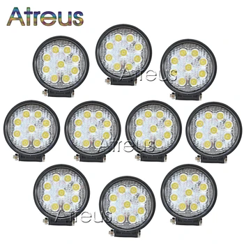 

Atreus 10Pcs 4Inch 27W Round Car LED light Bar 12V 24V Car LED Work Light Spot Beam For 4x4 Offroad ATV Truck Driving Fog Lamps