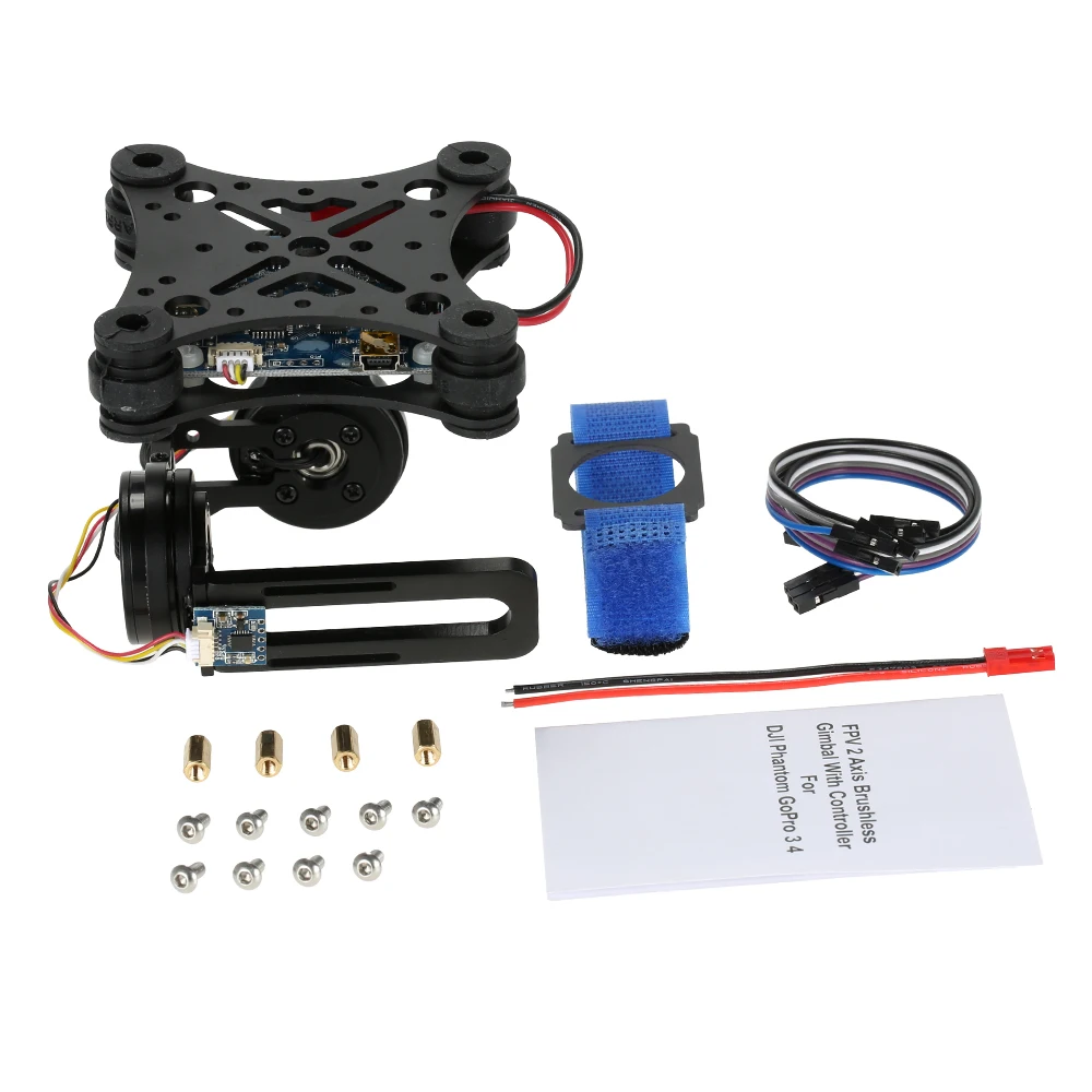 OCDAY 2 Axis Brushless Gimbal PTZ Control Panel For Gopro3 4 DJI Phantom 1 2 3 SJ4000 SJ5000 Aerial Photography