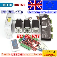 New products!3 aixs USBCNC NEMA23 425oz-in,112mm,3A (Dual shaft ) stepper motor CNC kit free ship from germany act motor 1pc nema23 stepper motor 23hs2442 single shaft 4 lead 425oz in 112mm 4 2a 8mm diameter bipolar